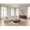Canapé droit convertible double avance-recule électrique AUDE tissu bo...