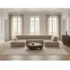 Canapé panoramique avance-recule électrique ANDRE tissu texturé beige ...