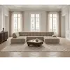 Canapé panoramique avance-recule électrique ANDRE tissu texturé beige ...