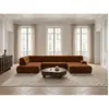 Canapé panoramique avance-recule électrique ANDRE tissu texturé orange...