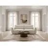 Canapé droit convertible 3 places ESMEE tissu chenille blanc BOBOCHIC