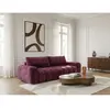 Canapé droit convertible 3 places JULES tissu lisse rouge BOBOCHIC
