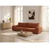 Canapé droit convertible 3 places HONORE tissu chenille orange   BOBOC...