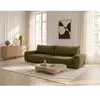 Canapé droit convertible 3 places HONORE tissu chenille vert BOBOCHIC