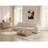 Canapé droit convertible 3 places HONORE tissu chenille blanc BOBOCHIC