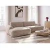 BOBOCHIC Canapé d'angle convertible CELESTE tissu lisse beige  angle g...