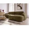 BOBOCHIC Canapé d'angle convertible CELESTE tissu lisse vert  angle dr...