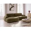BOBOCHIC Canapé d'angle convertible CELESTE tissu lisse vert  angle ga...