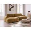BOBOCHIC Canapé d'angle convertible CELESTE tissu lisse jaune  angle g...