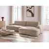BOBOCHIC Canapé d'angle convertible CELESTE tissu lisse beige  angle d...
