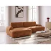 BOBOCHIC Canapé d'angle convertible CELESTE tissu lisse orange  angle ...