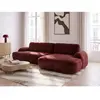 BOBOCHIC Canapé d'angle convertible CELESTE tissu lisse rouge  angle d...
