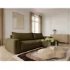 Canapé d'angle réversible convertible HONORE tissu chenille vert   BOB...