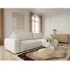 Canapé d'angle réversible convertible HONORE tissu chenille blanc   BO...