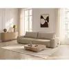 Canapé droit convertible 3 places HONORE tissu chenille beige BOBOCHIC