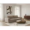 Canapé droit convertible 3 places JULES tissu lisse taupe BOBOCHIC