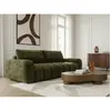 Canapé 3 places convertible JULES tissu lisse vert   BOBOCHIC 3 places