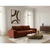 Canapé droit convertible 3 places JULES tissu lisse orange BOBOCHIC
