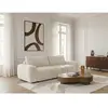 Canapé droit convertible 3 places JULES tissu lisse beige BOBOCHIC