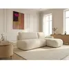 Canapé d'angle convertible TANGO tissu bouclette beige  angle droit BO...