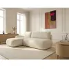 Canapé d'angle convertible TANGO tissu bouclette beige  angle gauche B...