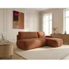 Canapé d'angle convertible TANGO tissu bouclette orange  angle droit B...