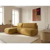 Canapé d'angle convertible TANGO tissu bouclette jaune  angle gauche B...