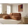 Canapé d'angle convertible TANGO tissu bouclette orange  angle gauche ...