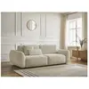 Canapé droit convertible 3 places DENISE tissu texturé beige BOBOCHIC