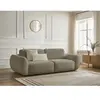 Canapé droit convertible 3 places DENISE tissu texturé taupe BOBOCHIC