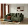 Canapé d'angle L convertible coffre ROXELANE tissu chiné vert  angle d...