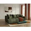 Canapé d'angle L convertible coffre ROXELANE tissu chiné vert  angle g...