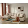 Canapé panoramique convertible ROXELANE tissu bouclette beige  angle g...