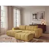 Canapé d'angle fixe NESTY tissu chiné avec pouf jaune   BOBOCHIC 3 pla...