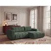 Canapé d'angle fixe NESTY tissu chiné vert foncé   BOBOCHIC 3 places
