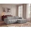Canapé d'angle fixe NESTY tissu chiné gris clair   BOBOCHIC 3 places