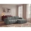 Canapé d'angle fixe NESTY tissu chiné gris foncé   BOBOCHIC 3 places