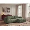 Canapé d'angle fixe NESTY tissu chiné vert clair   BOBOCHIC 3 places