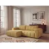 Canapé d'angle fixe NESTY tissu chiné jaune   BOBOCHIC 3 places