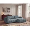 Canapé d'angle fixe NESTY tissu chiné bleu   BOBOCHIC 3 places