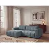 Canapé d'angle fixe NESTY tissu chiné bleu   BOBOCHIC 3 places