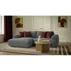 Canapé d'angle compact convertible coffre LUCIEN gros côtelé doux gris...