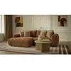 Canapé d'angle compact convertible coffre LUCIEN gros côtelé doux jaun...