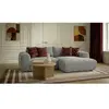 Canapé d'angle compact convertible coffre LUCIEN gros côtelé doux gris...