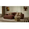 Canapé d'angle compact convertible coffre LUCIEN gros côtelé doux oran...