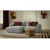 Canapé d'angle compact convertible coffre LUCIEN gros côtelé doux gris...