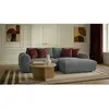 Canapé d'angle compact convertible coffre LUCIEN gros côtelé doux gris...