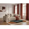 Canapé droit 3 places convertible ROXELANE tissu bouclette beige   BOB...