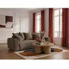 Canapé droit 3 places convertible ROXELANE tissu bouclette marron   BO...