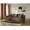 Canapé d'angle L convertible coffre ROXELANE tissu bouclette marron  a...